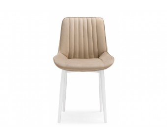 Стул на металлокаркасе Седа велюр бежевый / белый
