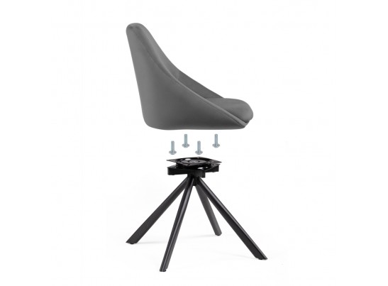 Стул на металлокаркасе Окленд крутящийся дымчатый / черный в Каменске-Уральском