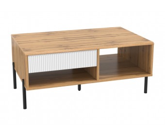 Журнальный столик Кензо 72.21 дуб вотан / белый глянец снег