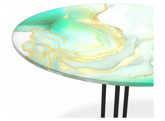 Журнальный столик SHT-CT55/H43 лазурно голубой / черный муар в Каменске-Уральском