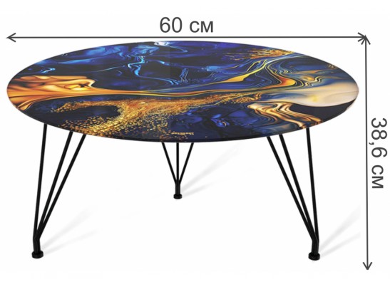 Журнальный столик SHT-TU29/H36/TT32 60 черный муар / синий сапфир в Каменске-Уральском