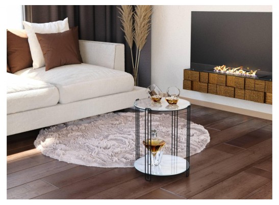 Кофейный столик SHT-CT34 белый мрамор / черный муар в Каменске-Уральском