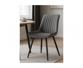 Стул на металлокаркасе Вейв темно-серый / черный