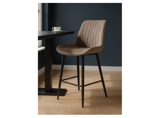 Полубарный стул Вейв латте / черный в Каменске-Уральском