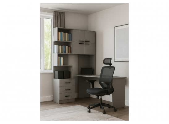 Компьютерный стол Эльброни правый шиншилла серая в Каменске-Уральском