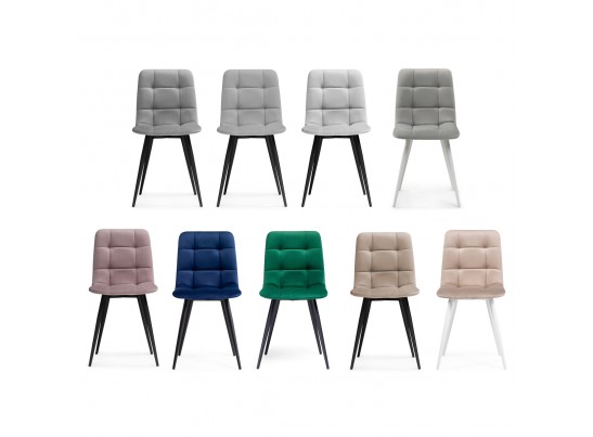 Стул на металлокаркасе Чилли К бежевый velutto 05 / черный в Каменске-Уральском