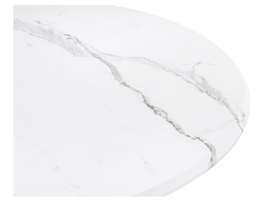 Деревянный стол Абилин 90х76 мрамор белый / белый матовый в Каменске-Уральском