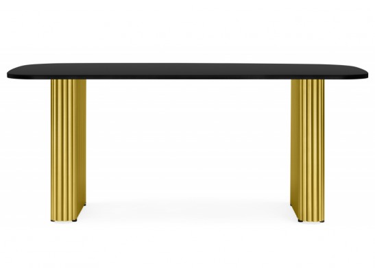 Деревянный стол Бавария B 160 х 90 черная пленка шагрень / золото