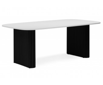 Деревянный стол Бавария B 200 х 90 белая пленка шагрень / черный