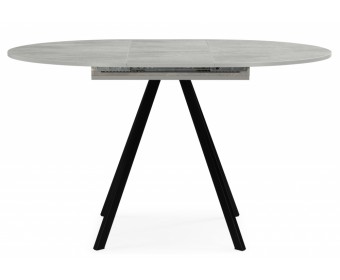 Деревянный стол Карпер 90(120) бетон метрополитан / черный матовый