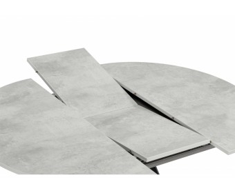 Деревянный стол Карпер 90(120) бетон метрополитан / черный матовый