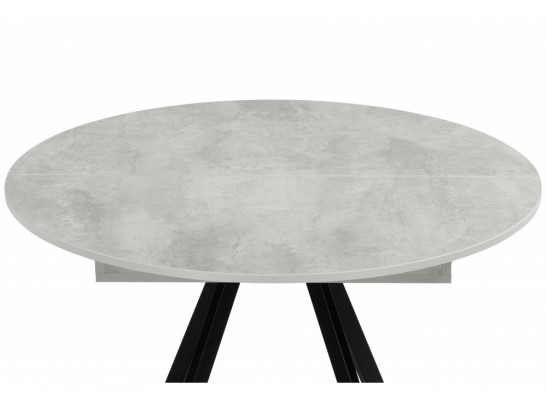 Деревянный стол Карпер 90(120) бетон метрополитан / черный матовый в Каменске-Уральском