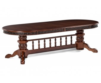 Деревянный стол Кассиль 260(330)х110х77 орех с коричневой патиной