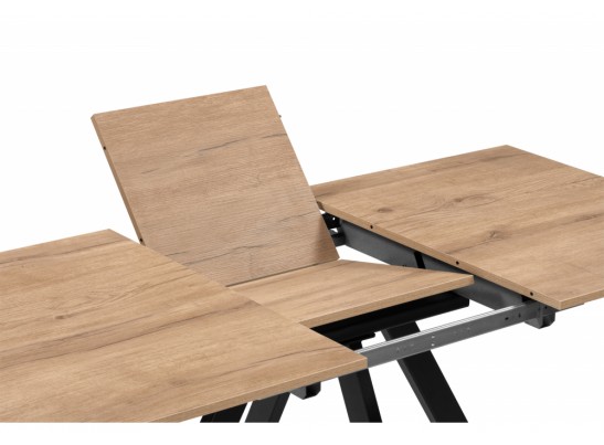 Деревянный стол Райн 116(160)x77 раздвижной дуб табачный / черный в Каменске-Уральском