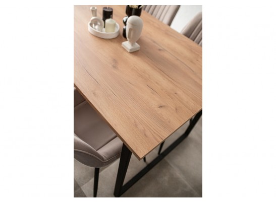 Деревянный стол Лиман 117 х 77 дуб крафт золотой / черный матовый в Каменске-Уральском