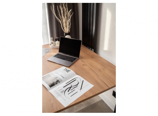 Деревянный стол Лиман 117 х 77 дуб крафт золотой / черный матовый в Каменске-Уральском