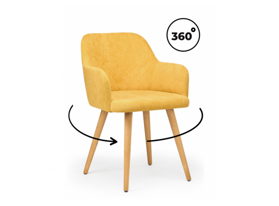 Деревянный стул Инфини 360 горчичный (ocean 016) / светлое дерево в Каменске-Уральском