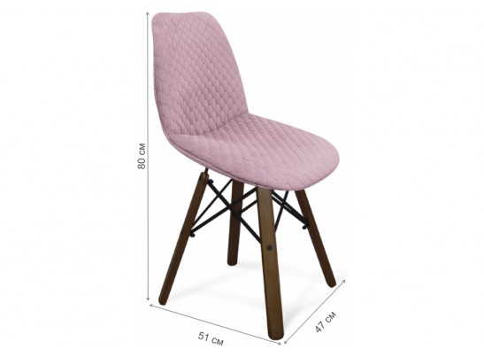 Деревянный стул SHT-ST29-C22/S70 розовый зефир / темный орех / черный муар в Каменске-Уральском