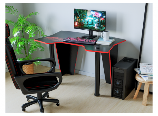 Компьютерный стол Алид 115,5х77х73,5 черный / красный в Каменске-Уральском