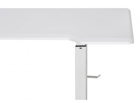 Компьютерный стол Маркос с механизмом подъема 140х80х75 белый / белая шагрень в Каменске-Уральском
