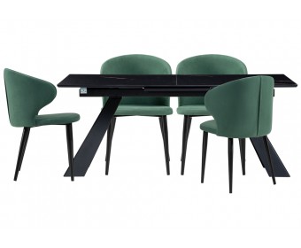 Обеденная группа Денлиан катания изумруд / обсидиан / черный