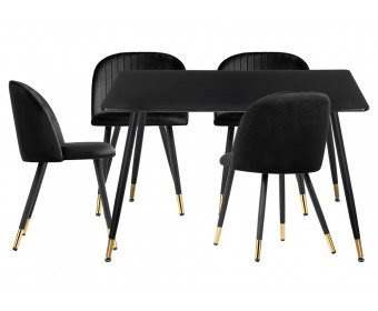 Обеденная группа Миано black / gold