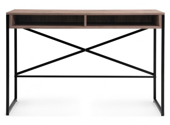 Письменный стол Маньяра 2 114х60х75 дуб велингтон / черный матовый в Каменске-Уральском