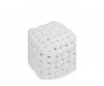 Пуф Akura-П белый велюр