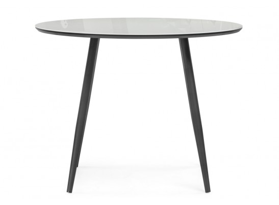 Стеклянный стол Абилин 100х76 ультра белый / черный / черный матовый в Каменске-Уральском