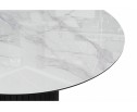 Стеклянный стол Гравент 110 кристл белый мрамор / черный