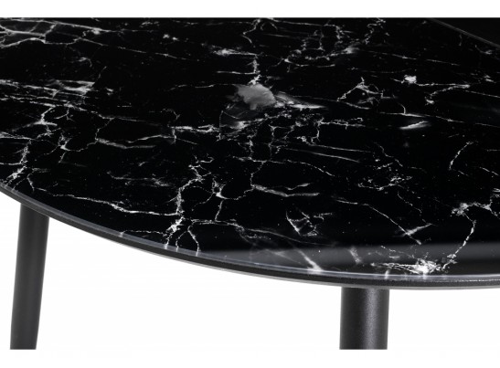 Стеклянный стол Кловис вставка стекло черный мрамор / черный в Каменске-Уральском