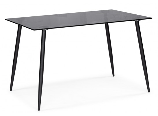 Стеклянный стол Smoke 120х80х75 clear gray / black в Каменске-Уральском