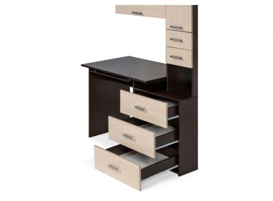 Стол компьютерный Джаз-17 левый 130х60х166,8 венге / дуб молочный в Каменске-Уральском