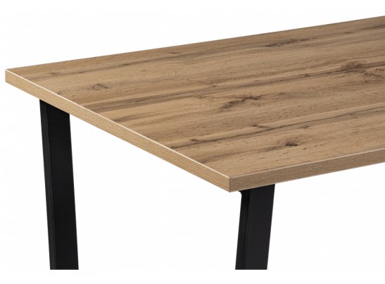 Деревянный стол Лота Лофт 140х80 черный матовый / дуб крафт золотой в Каменске-Уральском