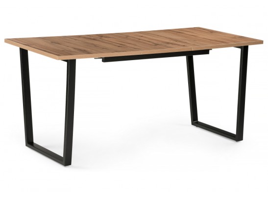 Деревянный стол Лота Лофт 120(160)х75 черный матовый / дуб крафт табачный в Каменске-Уральском