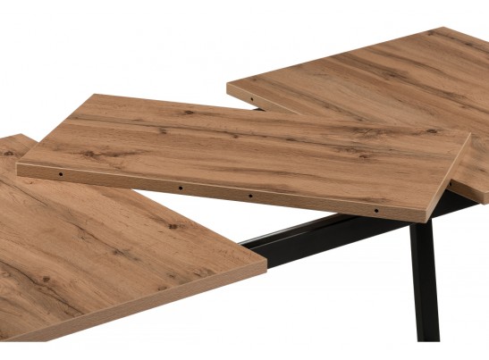 Деревянный стол Лота Лофт 120(160)х75 черный матовый / дуб крафт табачный в Каменске-Уральском