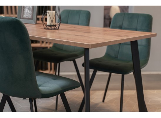 Стол Тринити Лофт 120х80 дуб делано темный / черный матовый в Каменске-Уральском