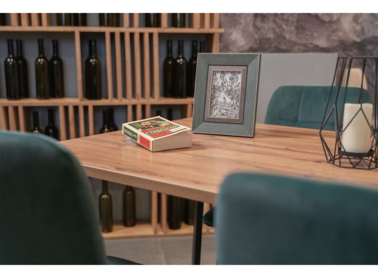 Стол Тринити Лофт 120х80 дуб делано темный / черный матовый в Каменске-Уральском