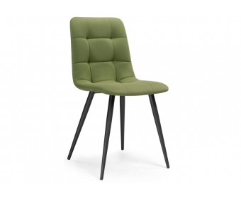 Стул на металлокаркасе Чилли велюр черный / зеленый