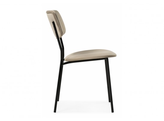 Стул на металлокаркасе Фиер серо-бежевый / черный глянец в Каменске-Уральском