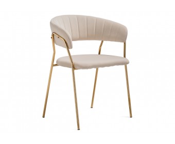 Стул на металлокаркасе Kamelia 1 beige / gold