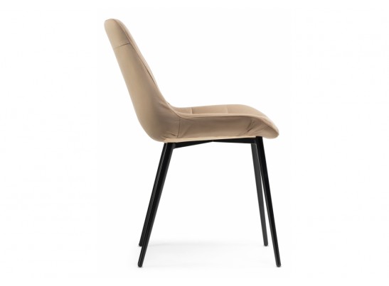 Стул на металлокаркасе Келми микровелюр светло-бежевый / черный глянец в Каменске-Уральском