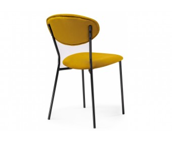 Стул на металлокаркасе Корсе желтый / черный глянец