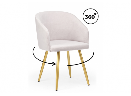 Стул на металлокаркасе Монер 360 светло-серый (glory 36) / золотой в Каменске-Уральском