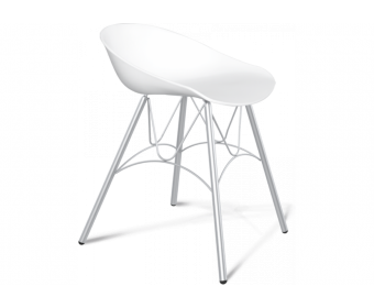 Стул на металлокаркасе SHT-ST19 / S100 белый / белый / хром лак