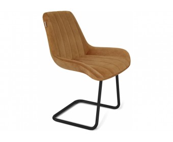 Стул на металлокаркасе SHT-ST37/S45-1 горчичный / черный муар