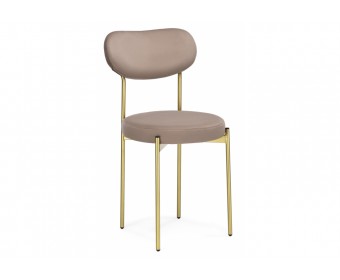 Стул на металлокаркасе Стиф бежевый велюр / золото