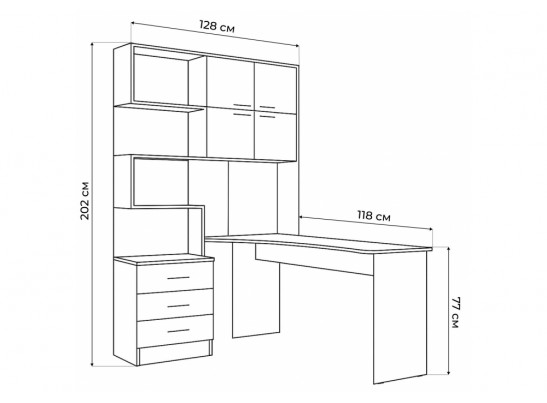 Компьютерный стол Эльброни правый шиншилла серая в Каменске-Уральском