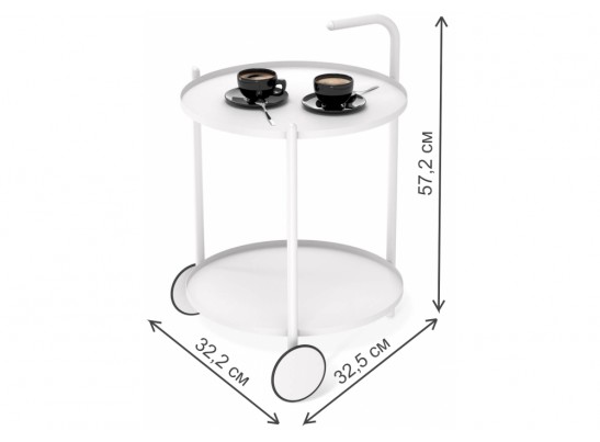 Журнальный столик SHT-CT60 белый муар / белый в Каменске-Уральском