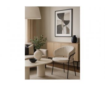 Стул на металлокаркасе Лео белый Brendy Milk 02 / черный